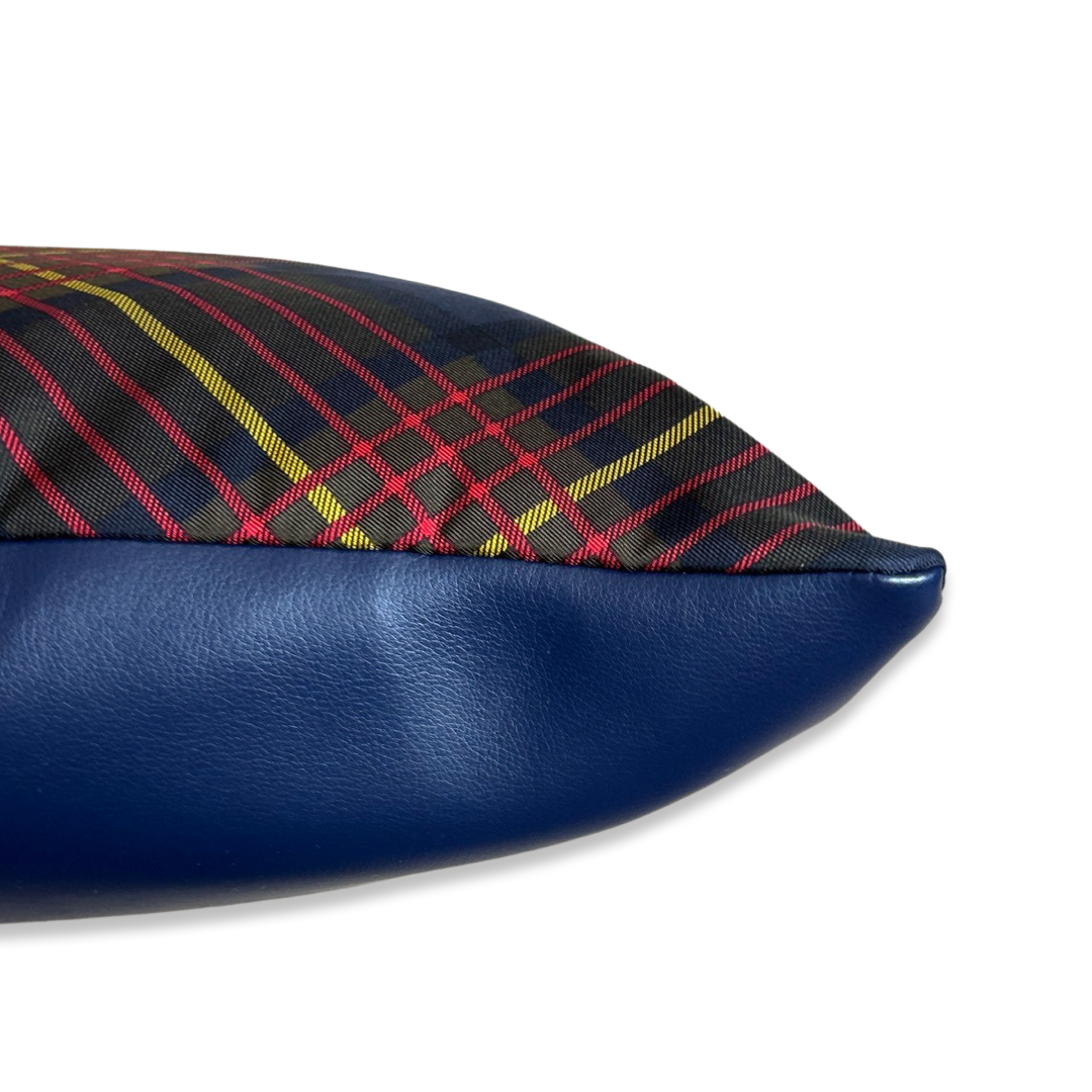 Tartan Equestrian Vintage Silk Scarf Pillows 17"