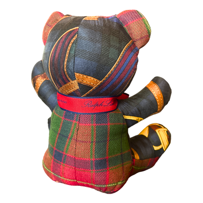 Equestrian Black Watch Vintage Silk Scarf Tender Teddy Bear