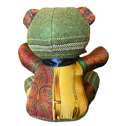 Equestrian Paisley Vintage Silk Scarf Tender Teddy Bear