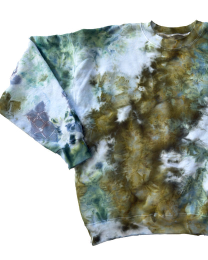 ICE DYED 90/10 SWEATSHIRT Tree Moss