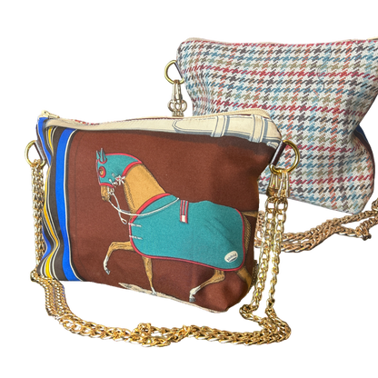 Couvertures et Tenues du Jour Brown Vintage Scarf Crossbody Bag
