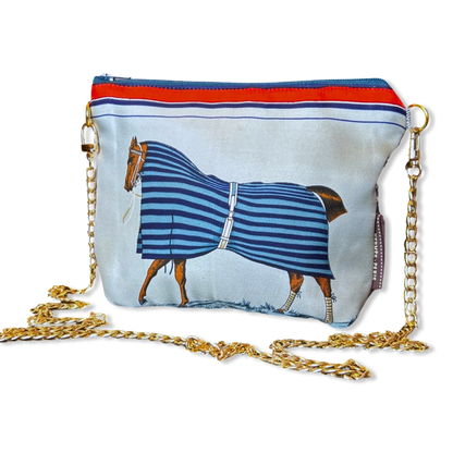 Couvertures et Tenues du Jour Light Blue Vintage Scarf Crossbody Bag