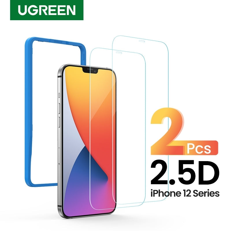NNEDSZ  20337 2.5D Full Cover HD Screen Tempered Protective Film for iPhone 12/6.1  Twin Pack