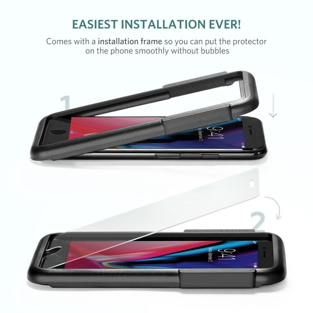 NNEDSZ  2.5D Round Edge HD Screen Protector, 2 Pack Tempered Glass For iPhone 7/8  Plus 5.5 inch 60395