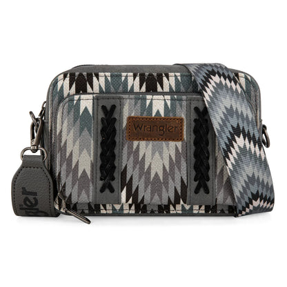 Wrangler Multi-Pocket Crossbody Bag with Double Zipper