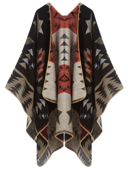 Women's Wrap Shawl Long Cardigan Aztec
