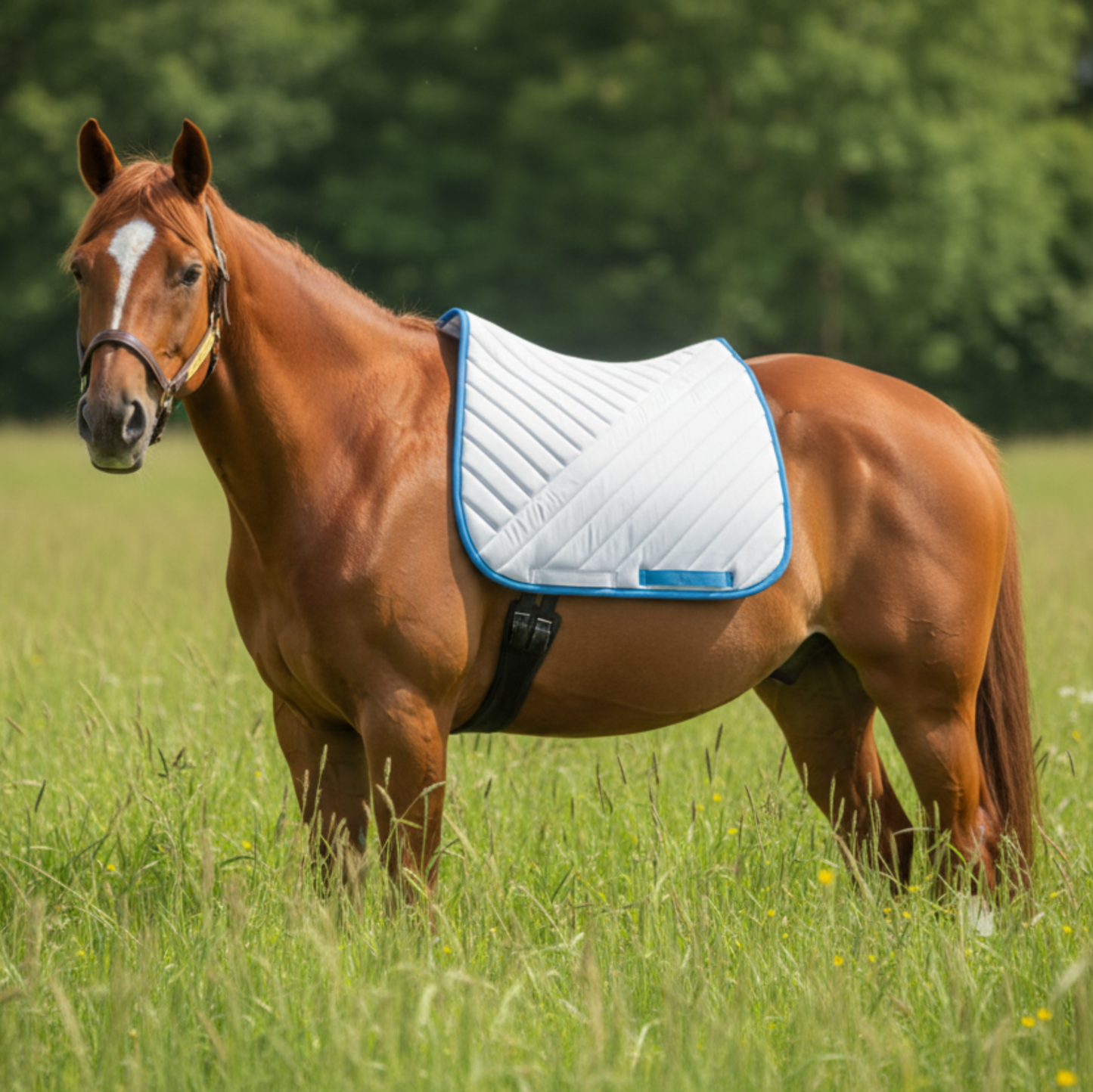 Premium Quality Horse Rug White and Blue Color