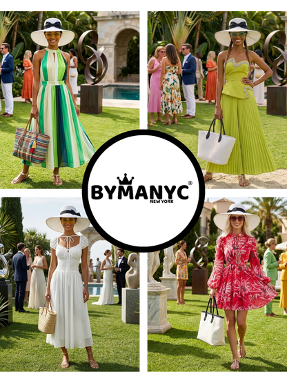 Women's Dress Chiffon Hand-Painted Print SOHO New Collection THE HAMPTONS BYMANYC ® New York