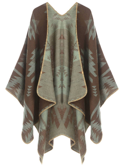 Women's Wrap Shawl Long Cardigan Aztec
