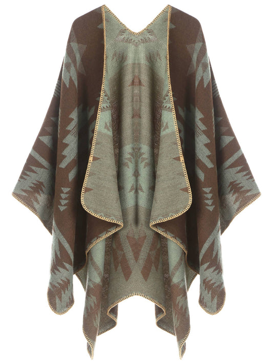 Women's Wrap Shawl Long Cardigan Aztec