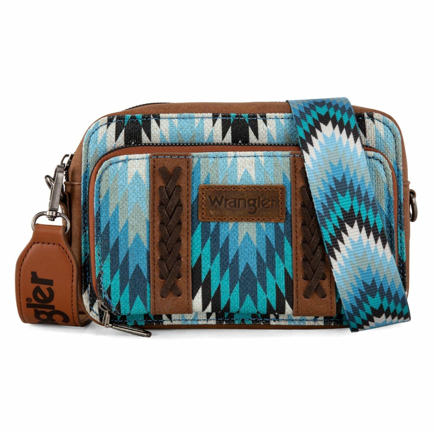 Wrangler Multi-Pocket Crossbody Bag with Double Zipper
