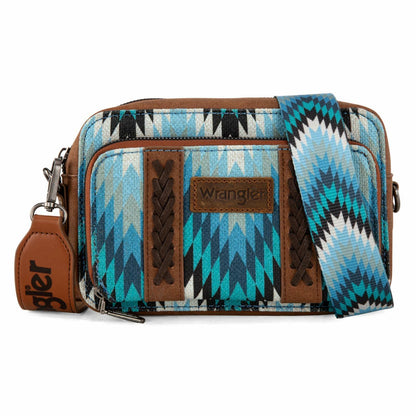 Wrangler Multi-Pocket Crossbody Bag with Double Zipper