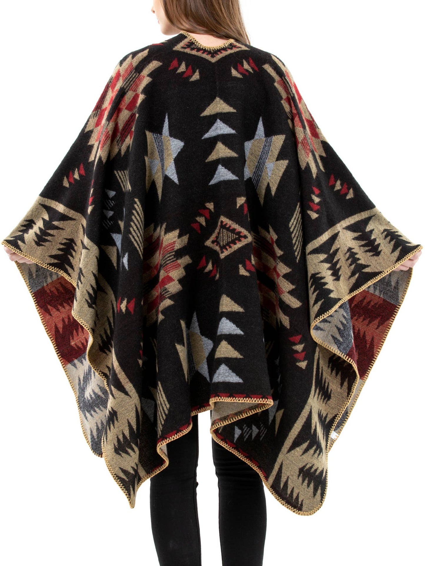 Women's Wrap Shawl Long Cardigan Aztec