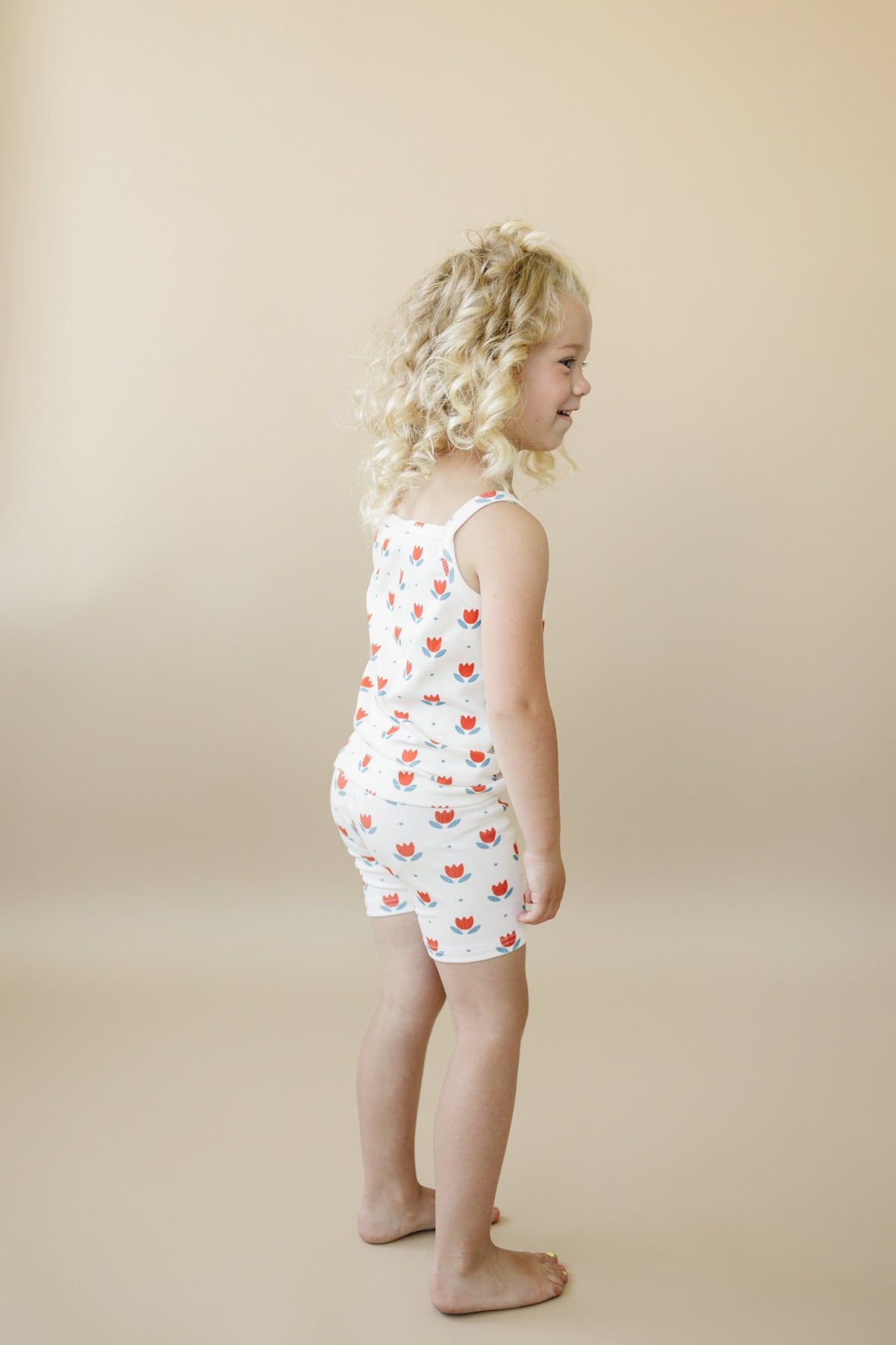 Red White & Blue Tulip Ribbed Bamboo 2pc Tank Set