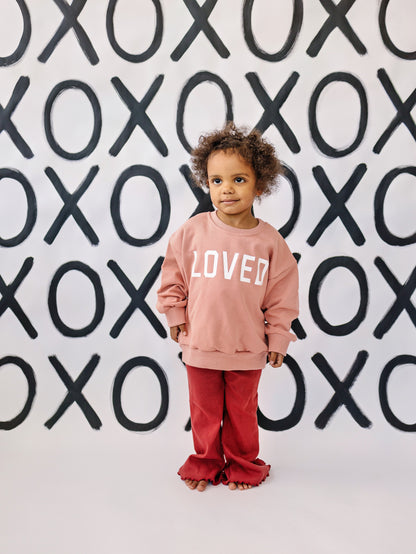 Loved Crewneck Sweatshirt - Red or Pink