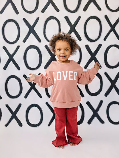Loved Crewneck Sweatshirt - Red or Pink