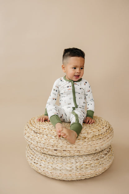 Tiny Tractors Bamboo Zippy Pajamas
