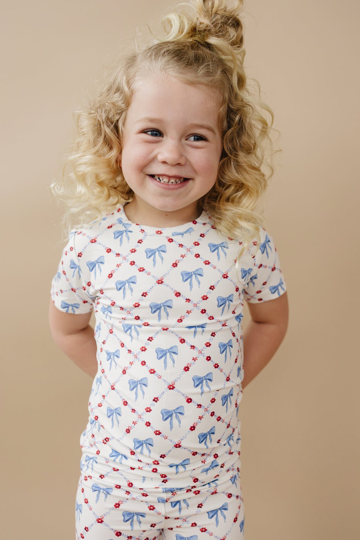 Red White & Bows 2pc Bamboo Pajamas