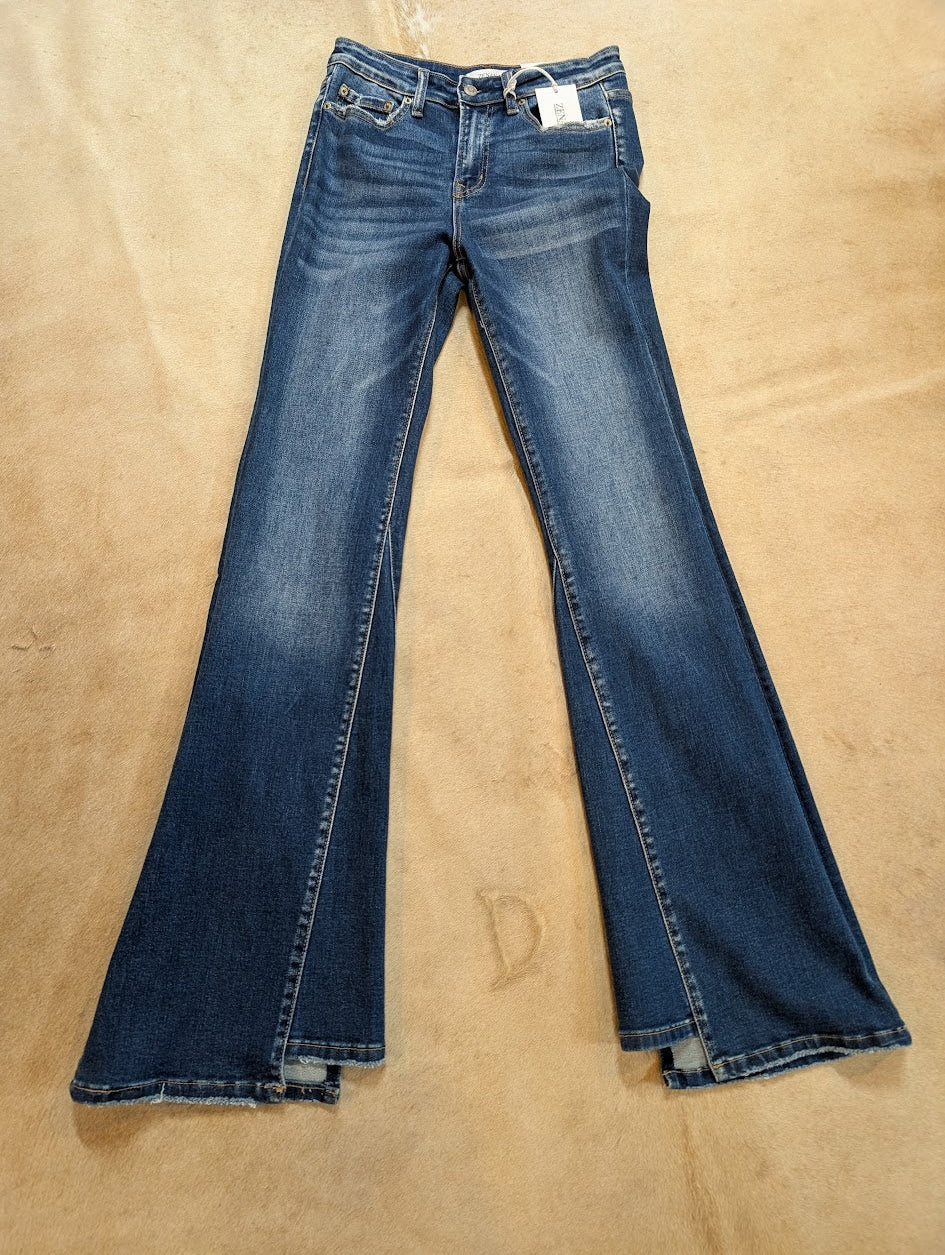 Zenana High Rise Flare Blue Stretch Jeans Size 27