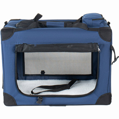 40'' Soft Dog Crates Kennel with 3 Doors and Fleece Mat