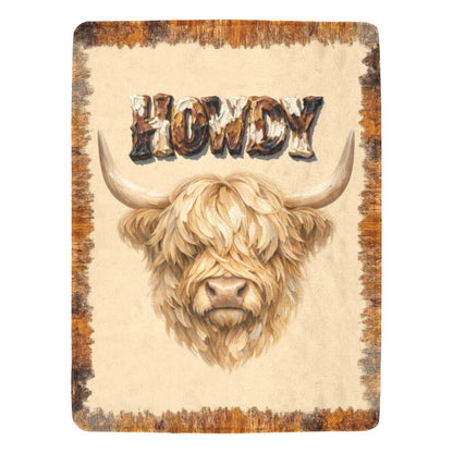 Baha Ranch Howdy Highland Throw Blanket 60" x 80" Made in America
