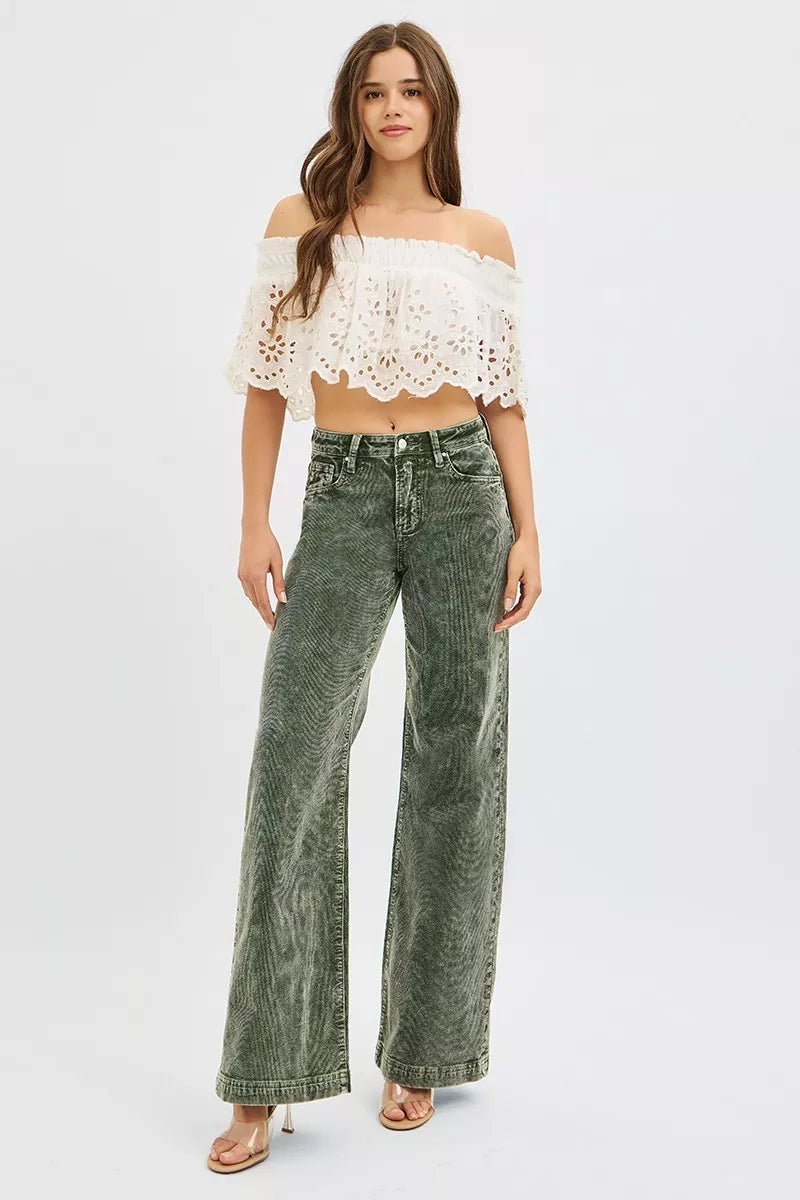 RISEN Wide Leg Corduroy Jeans