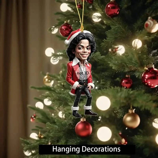 Acrylic Musician Caricature Ornament with Santa Hat
