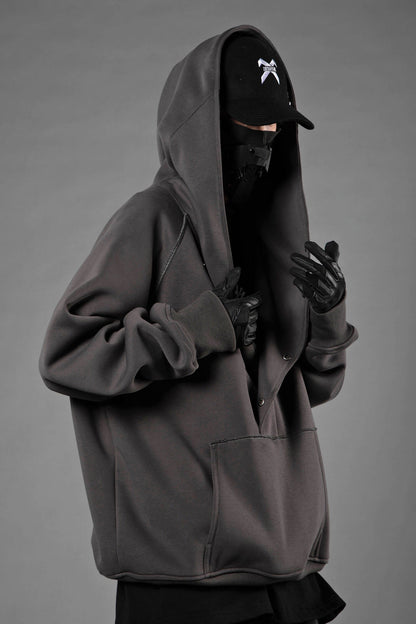 HiH38 Grey Layered Hoodie