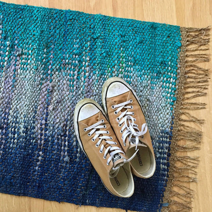 Adriatic Pools Throw Rug Weaving Pattern