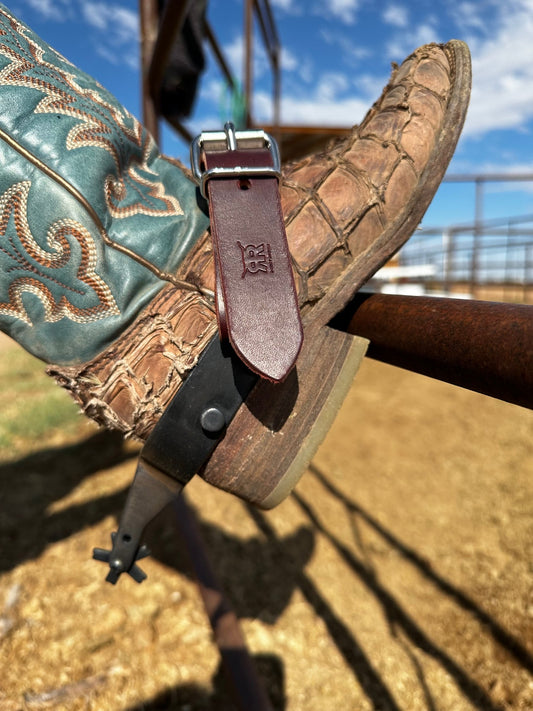 Adult Bull Riding Spur Straps – Latigo Leather Rough Stock Straps for Control | Rowdy Rowels