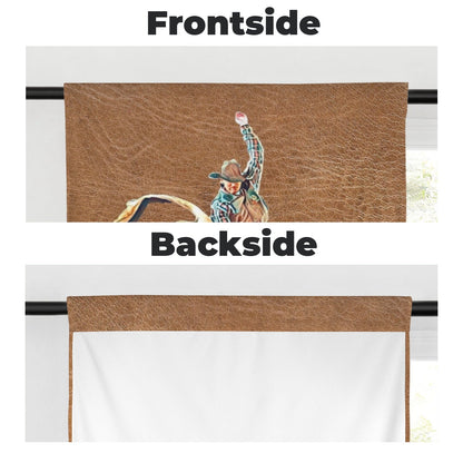Baha Ranch Rodeo Bullrider Window Curtains 28"x40" (2-Piece) Made in America