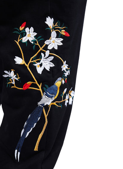 7046 Flowers Embroidery Joggers
