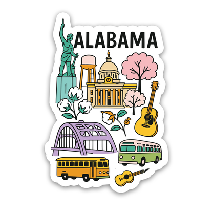 Alabama State Icons Sticker