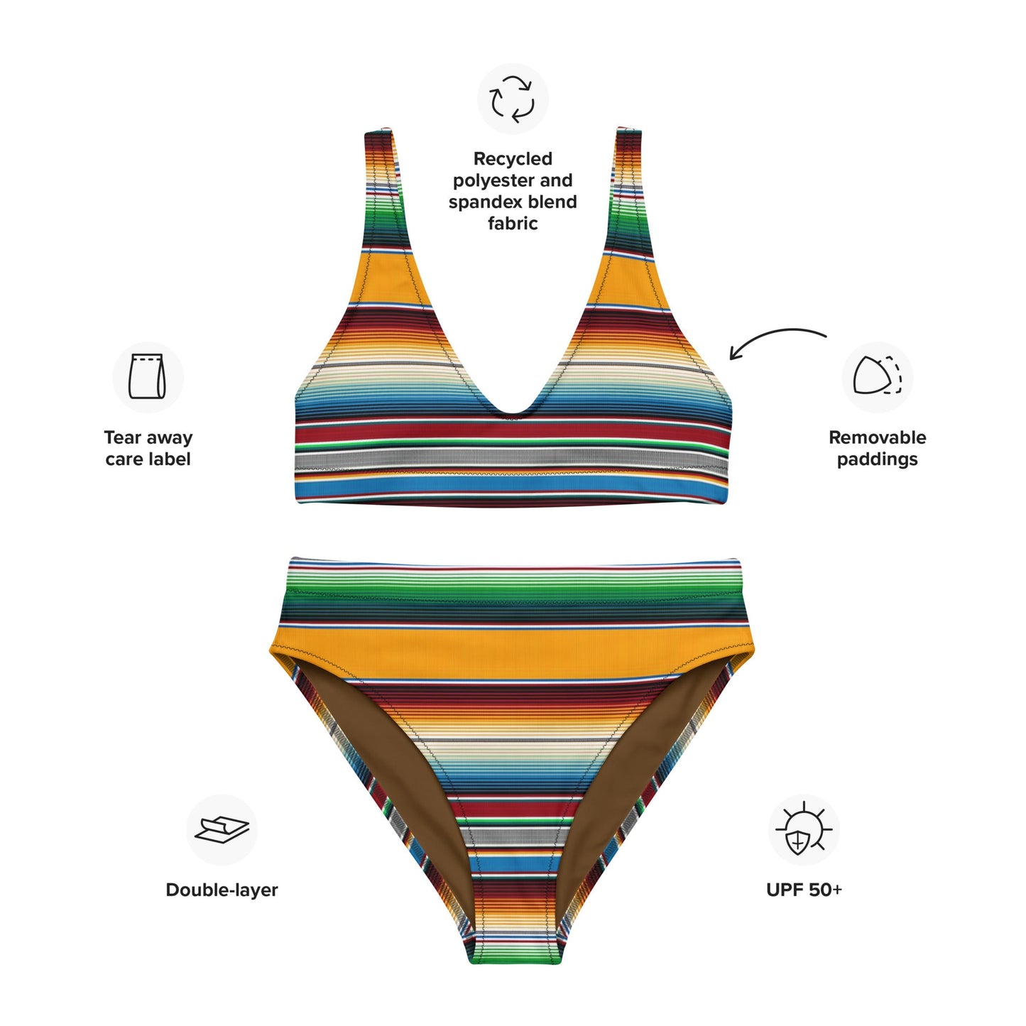 Baha Ranch Yeehaw Mustard Serape Bikini