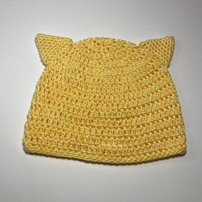 Baby Kitten Ears Knit or Crochet Beanie Kit