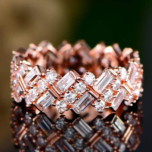 Barzel 18K Gold Plated Ring Made with Swarovski Crystal