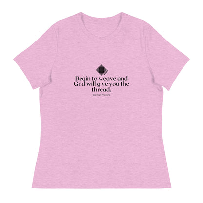 “Begin to Weave” Women’s Relaxed Fit T-Shirt – Designed by Nicole Snow