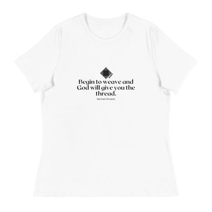 “Begin to Weave” Women’s Relaxed Fit T-Shirt – Designed by Nicole Snow