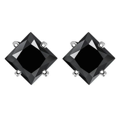 Sterling Silver 925 Green Princess Cut Moissanite Stud Earrings For Women