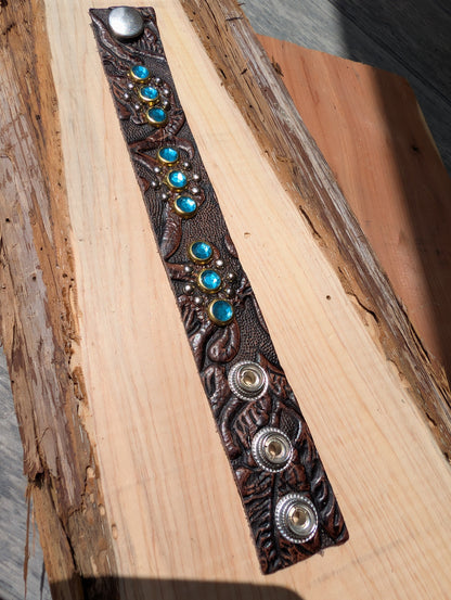 Blue Radiance Leather Bracelet