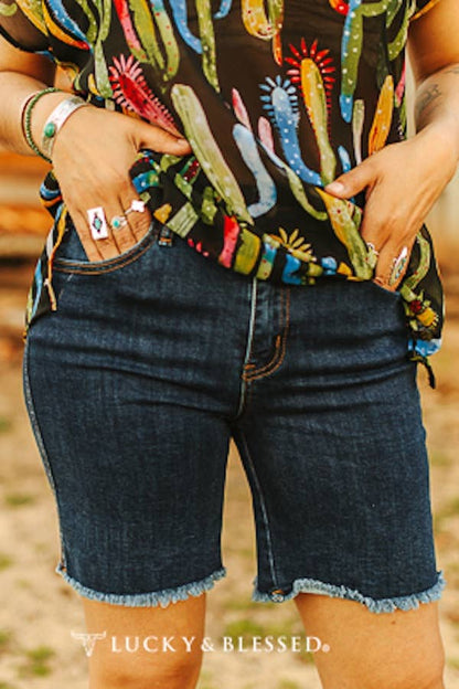 Dark Wash Denim Shorts – Classic Fit, Stylish & Comfortable Everyday Wear