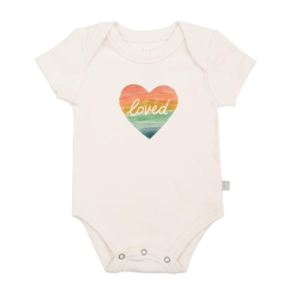 graphic bodysuit | loved rainbow heart