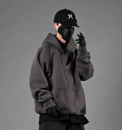 HiH38 Grey Layered Hoodie