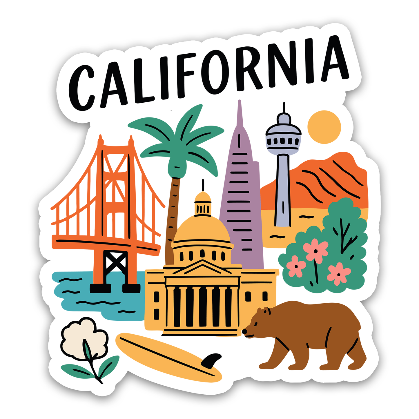 California State Icons Sticker