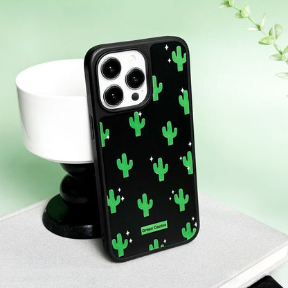 Casey Green Cactus Desert Night AG Matte Phone Case – Magnetic Anti-Fingerprint Protective Cover
