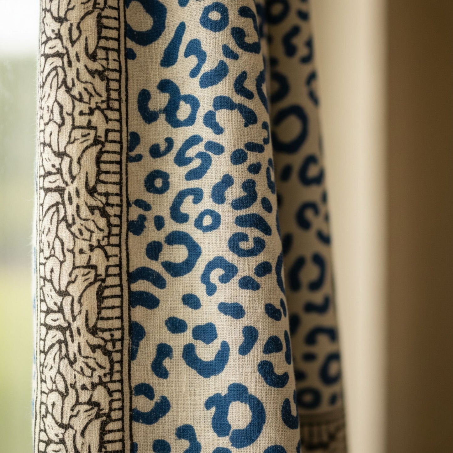 Wild Indigo Bloom – Hand Block Print Cotton Scarf, Oversized Boho Wrap & Lightweight Sarong