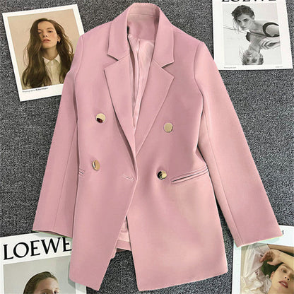 Women's Straight-Cut Blazer – Slim Fit Long Sleeve Suit Jacket