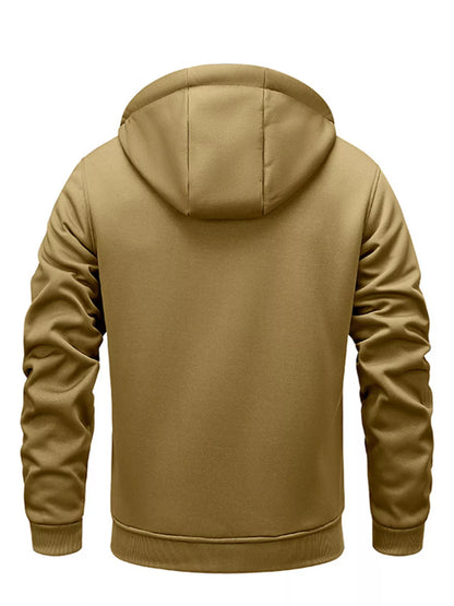 Men's Full Size Warm Fleece Lined Zip-Up Hoodie Plus Size