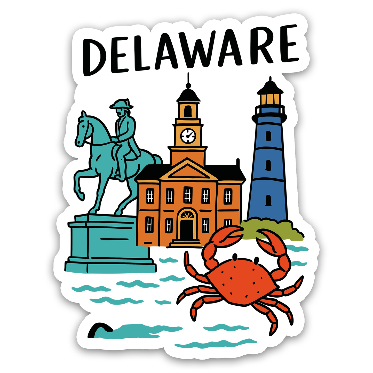 Delaware State Icons Sticker