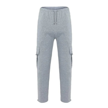 Men's Drawstring Cargo Pants – Loose Fit Wide-Leg Sweatpants